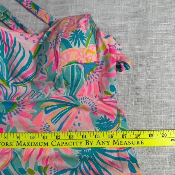 Lilly Pulitzer L‎ Maleka Maxi Dress Tropical Punch Floral Smocked Adjustable Tie - Picture 9 of 12